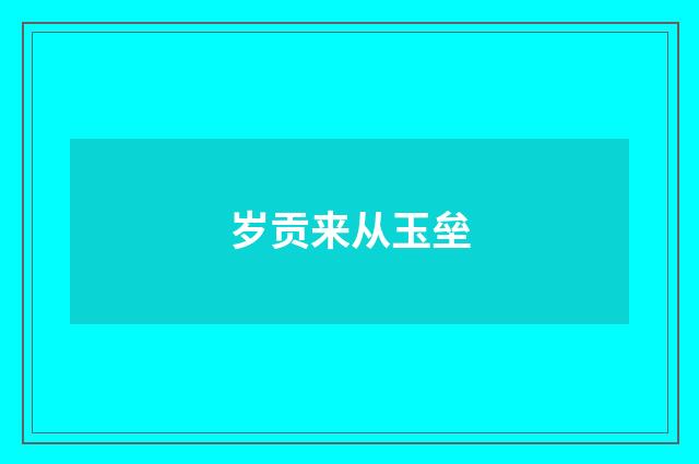 岁贡来从玉垒