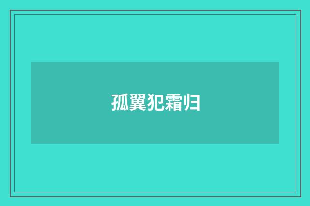 孤翼犯霜归