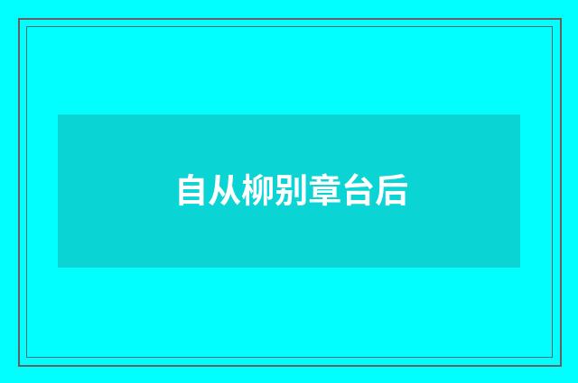 自从柳别章台后
