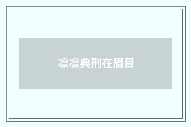 凛凛典刑在眉目