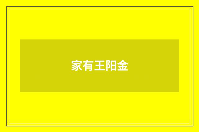 家有王阳金