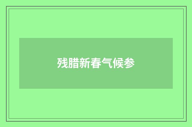 残腊新春气候参