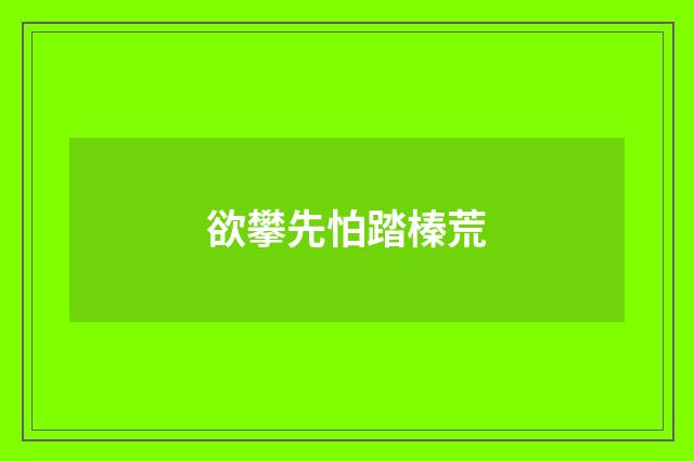 欲攀先怕踏榛荒
