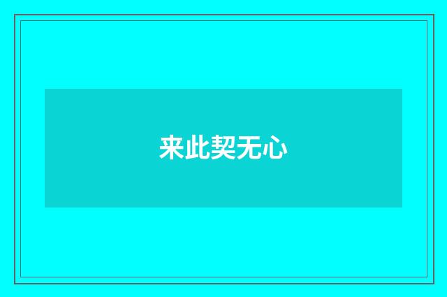 来此契无心