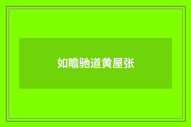 如瞻驰道黄屋张