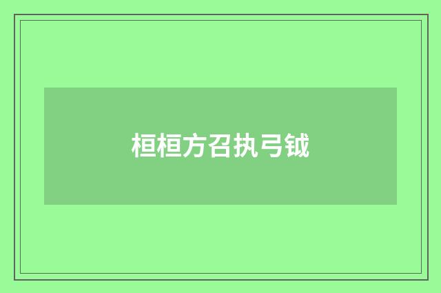 桓桓方召执弓钺