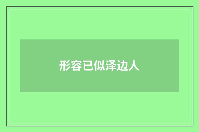 形容已似泽边人