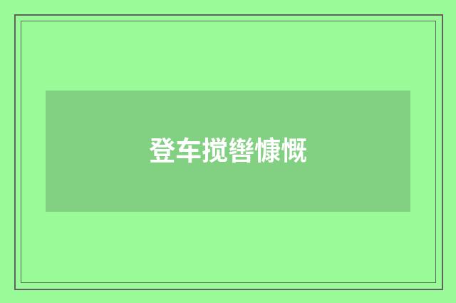 登车搅辔慷慨