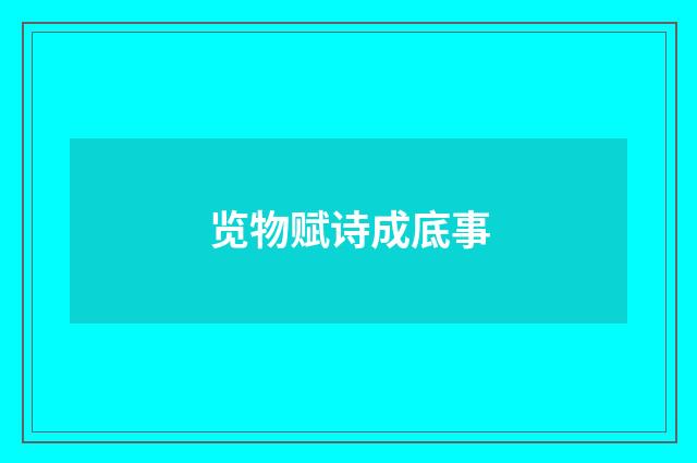 览物赋诗成底事