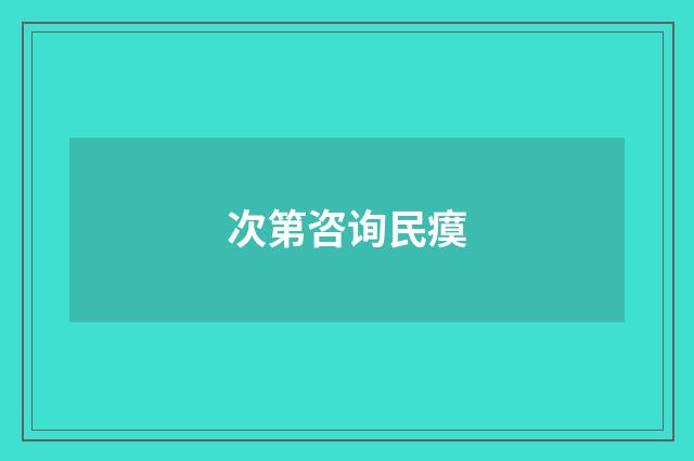 次第咨询民瘼