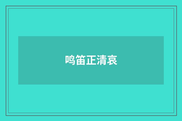 鸣笛正清哀