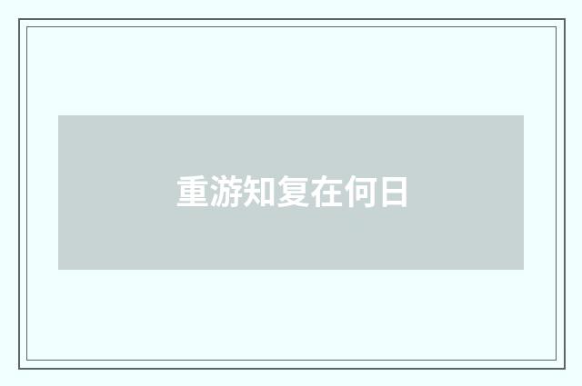 重游知复在何日