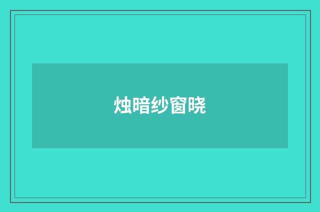 烛暗纱窗晓