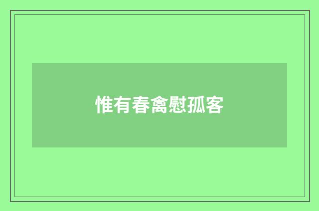 惟有春禽慰孤客