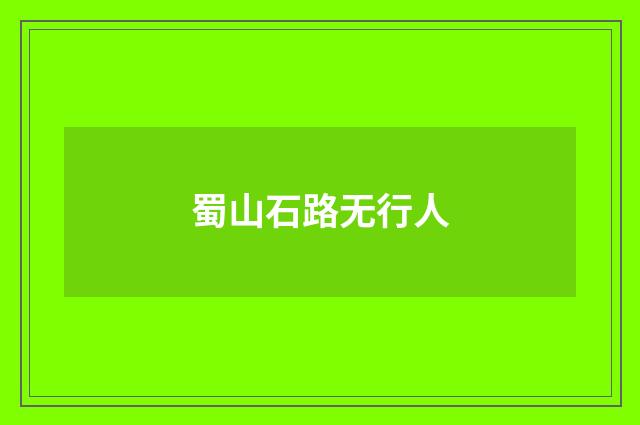 蜀山石路无行人