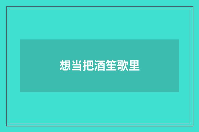 想当把酒笙歌里