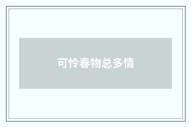 可怜春物总多情