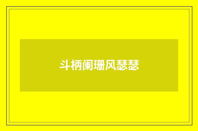 斗柄阑珊风瑟瑟