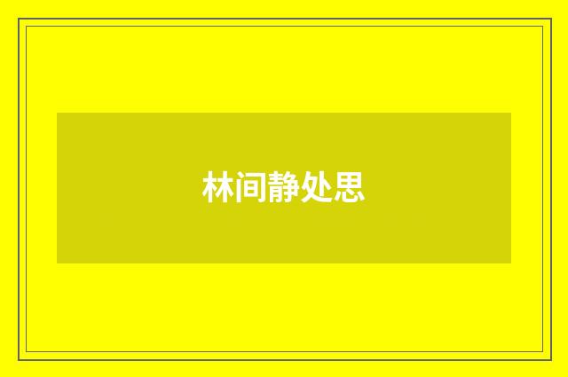 林间静处思