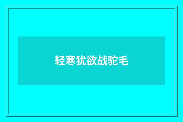 轻寒犹欲战驼毛