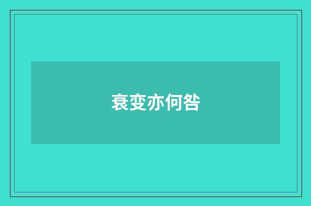 衰变亦何咎