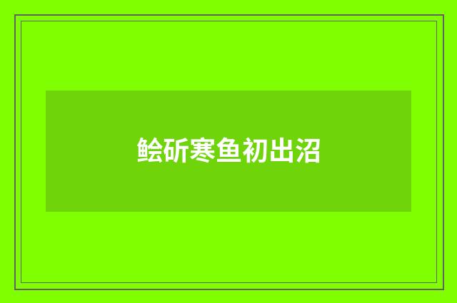 鲙斫寒鱼初出沼