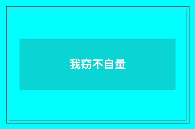 我窃不自量
