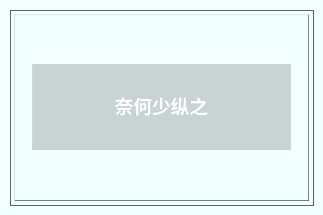 奈何少纵之