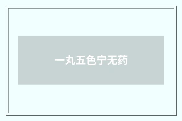 一丸五色宁无药