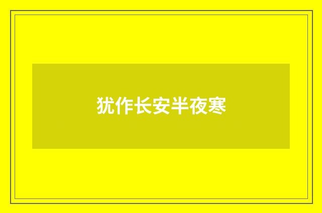 犹作长安半夜寒
