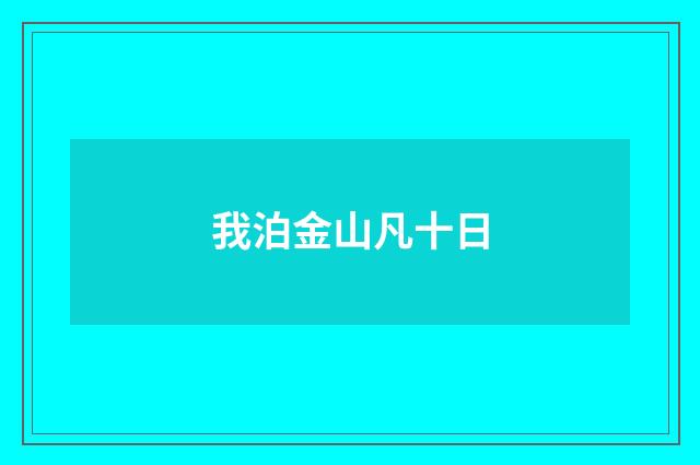 我泊金山凡十日