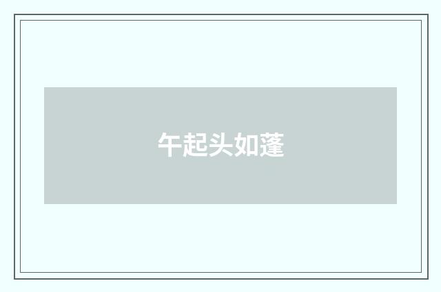午起头如蓬