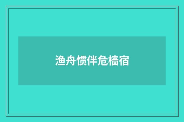 渔舟惯伴危樯宿