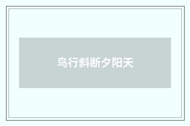 鸟行斜断夕阳天