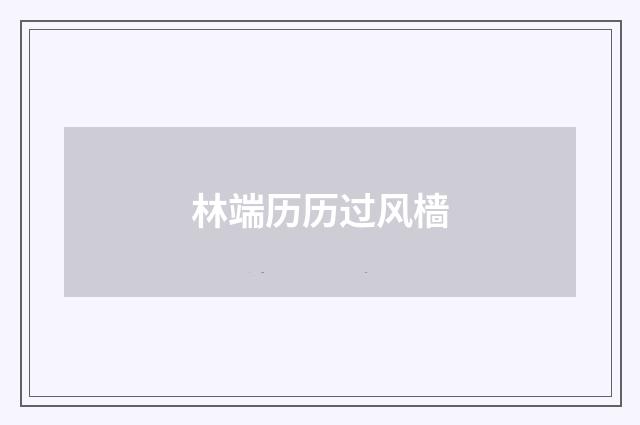 林端历历过风樯