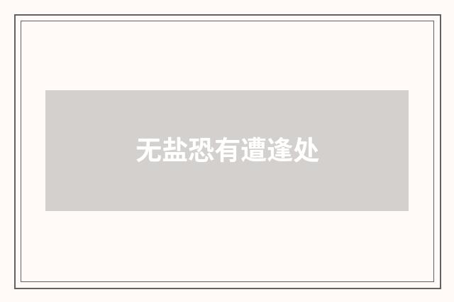 无盐恐有遭逢处
