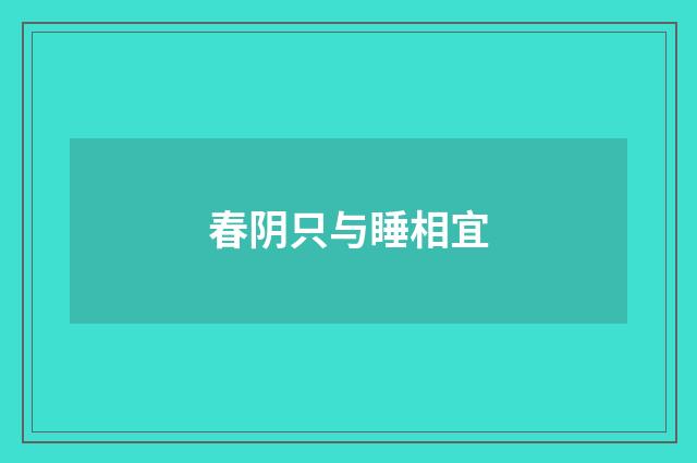 春阴只与睡相宜