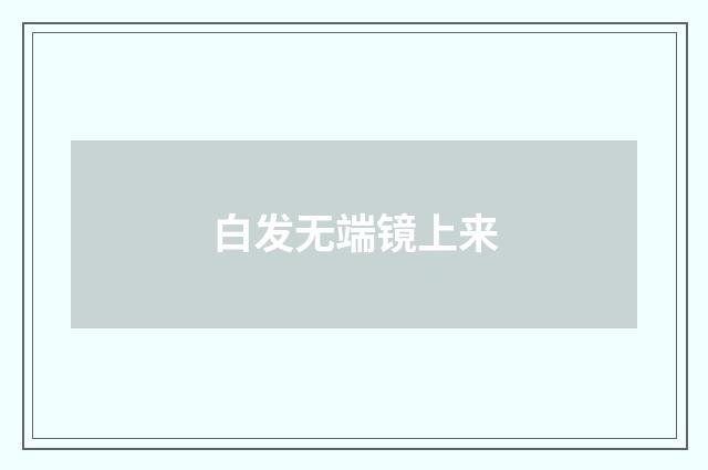 白发无端镜上来