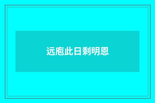 远庖此日剩明恩