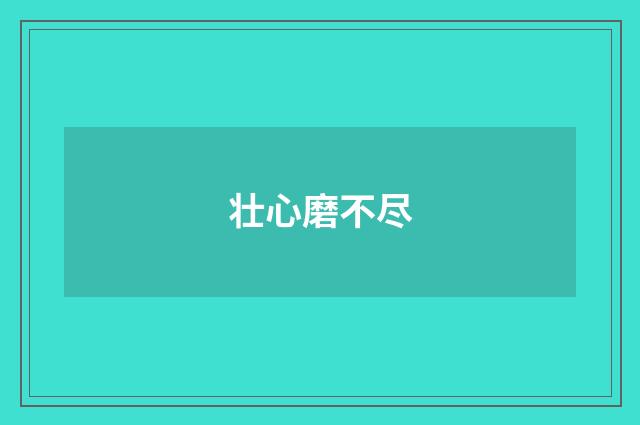 壮心磨不尽