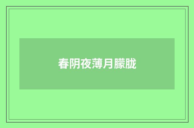 春阴夜薄月朦胧