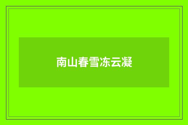 南山春雪冻云凝