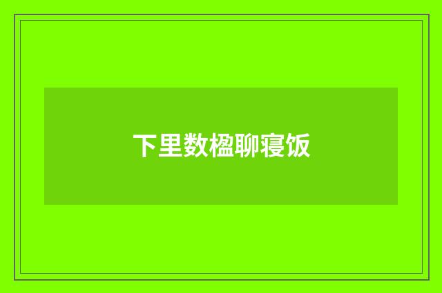 下里数楹聊寝饭