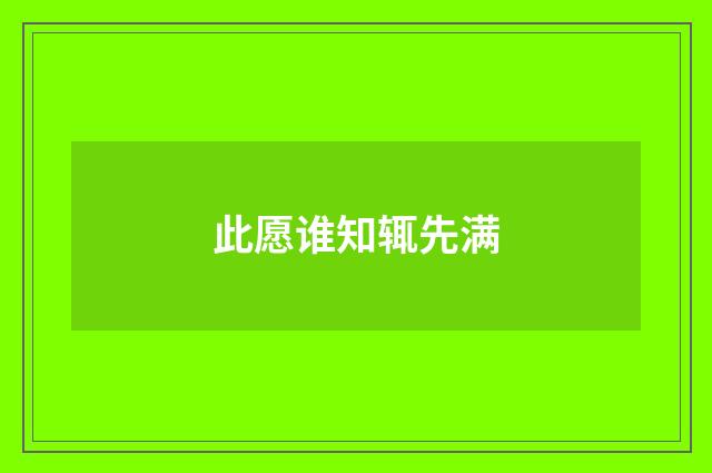 此愿谁知辄先满
