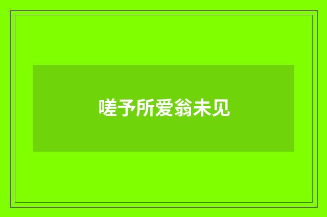 嗟予所爱翁未见