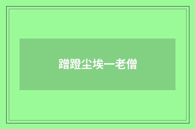 蹭蹬尘埃一老僧