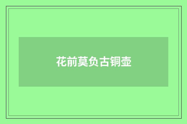 花前莫负古铜壶