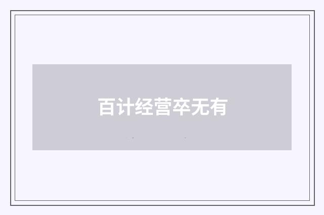 百计经营卒无有