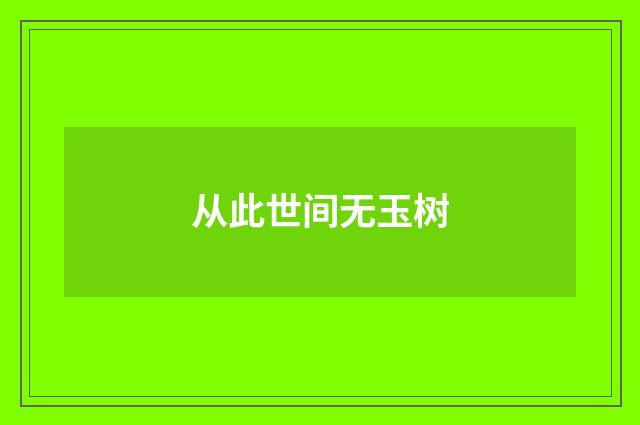 从此世间无玉树