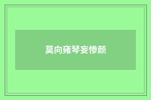 莫向雍琴妄惨颜